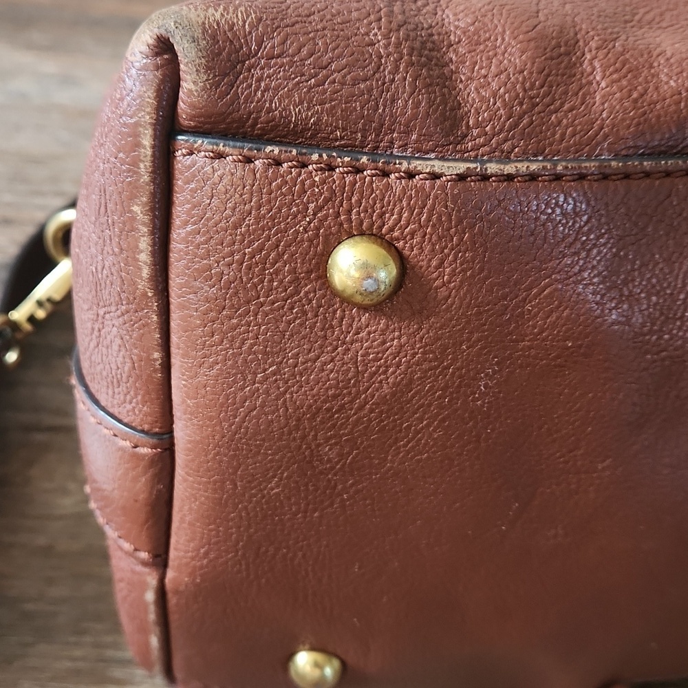Frye Dome Brown Leather Bag With Adjustable Crossbody Strap - Picture 4 of 11